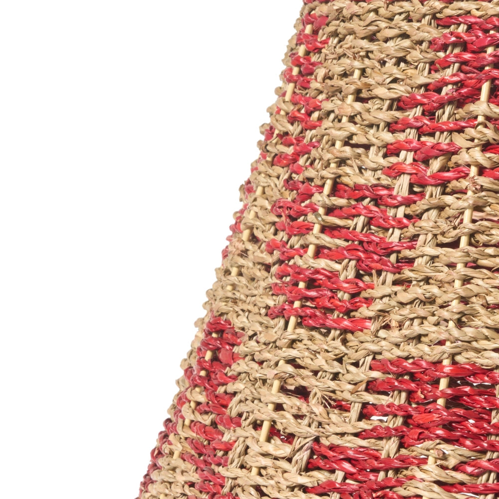 Collare per albero di Natale naturale con alghe marine rosse ⌀ 60 cm Accessori decorativi rotondi fatti a mano