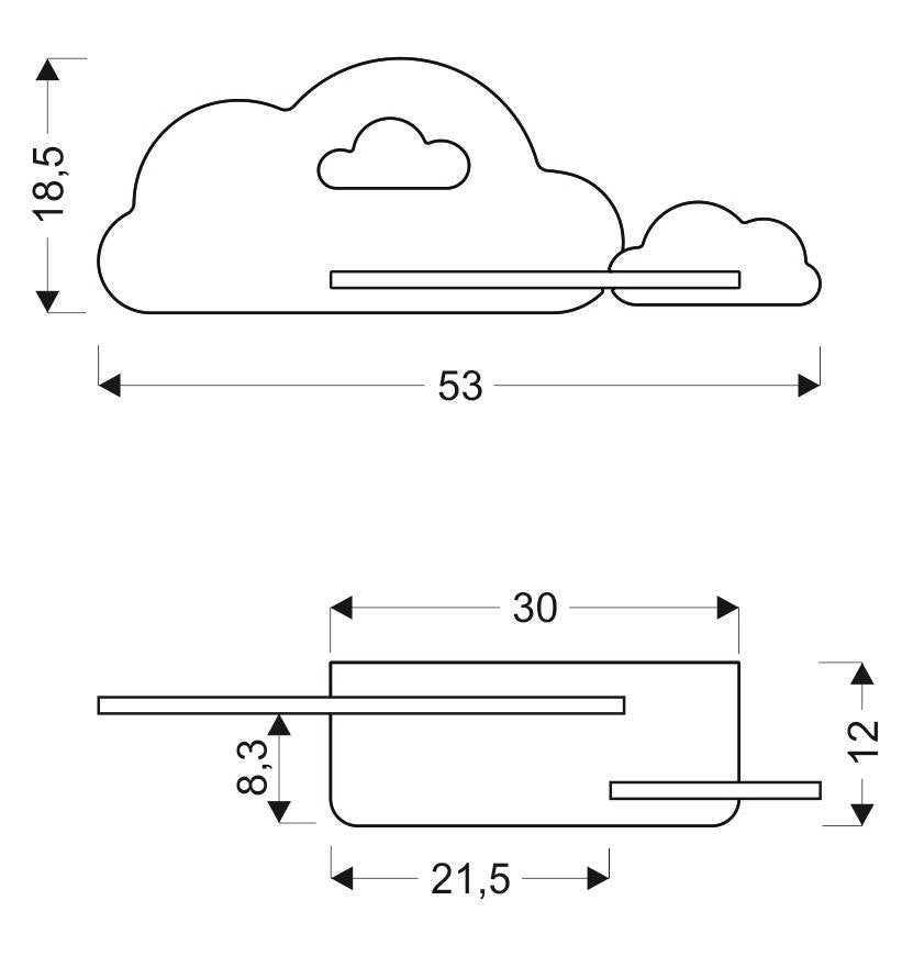 Applique Candellux Cloud LED 5W 4000K blu legno chiaro