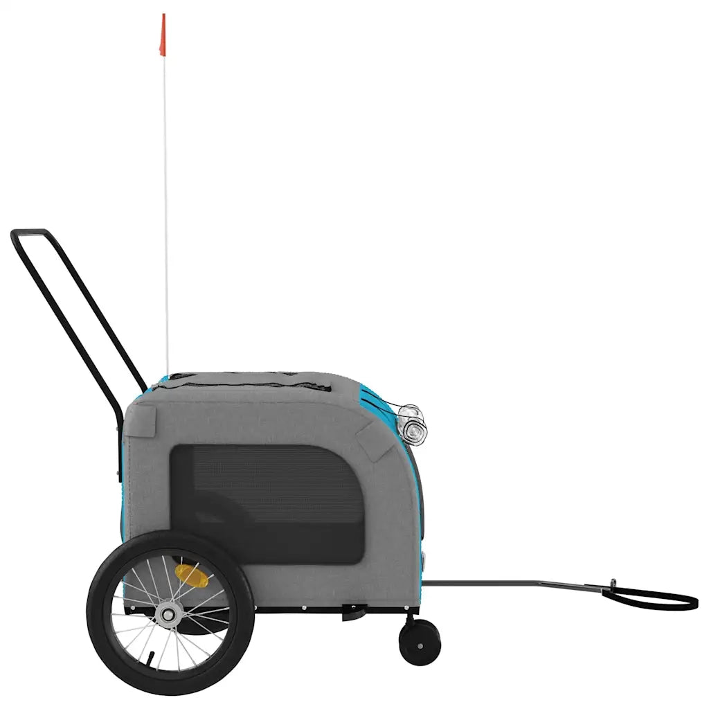 Rimorchio da Bici per Animali Blu e Grigio Oxford e Ferro CFW3723290