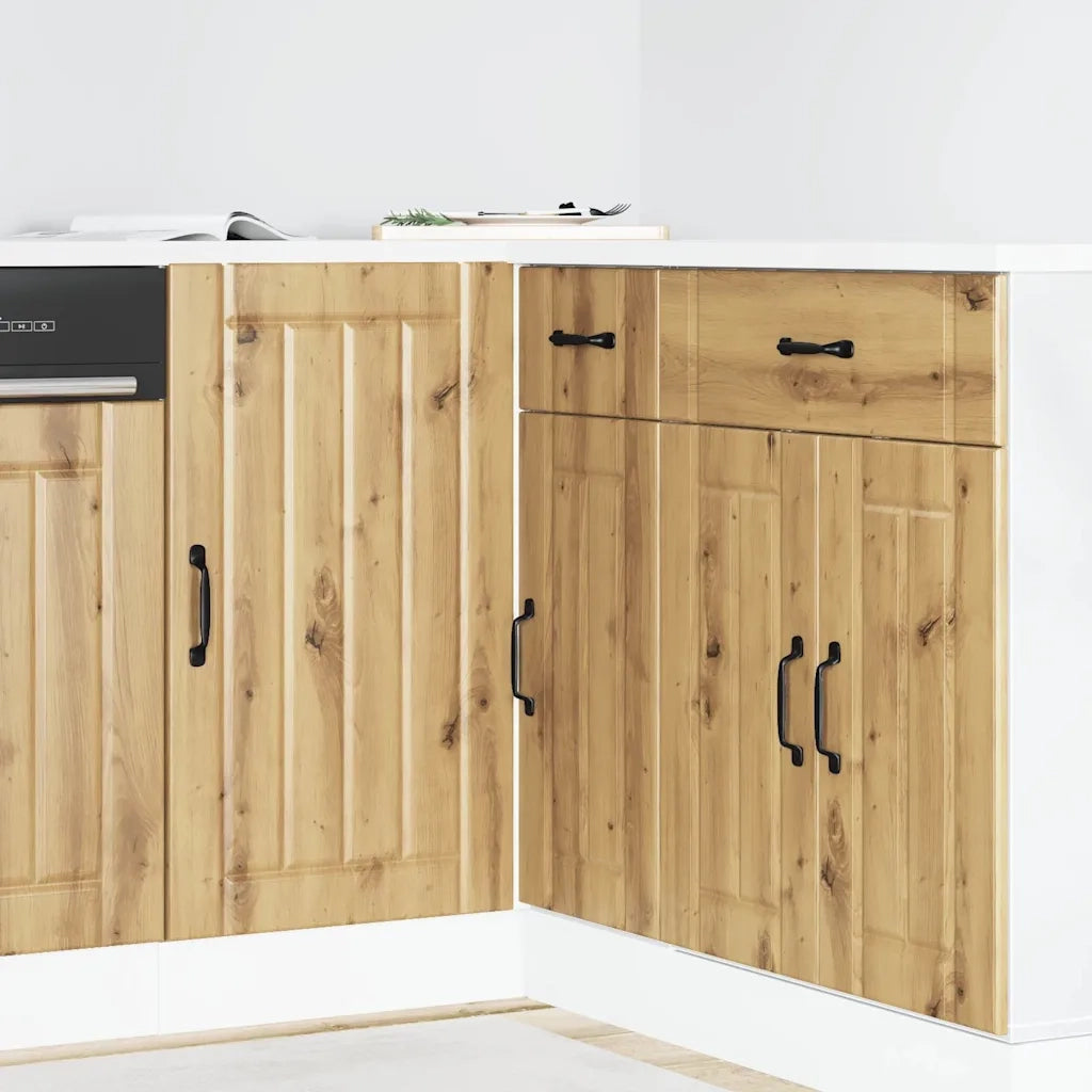 Mobile base da cucina-Base da Cucina Lucca Rovere Artigianale Legno Multistrato