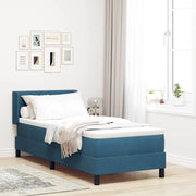Letto a molle con materasso Blu Scuro 200 x 80 cm Poliestere