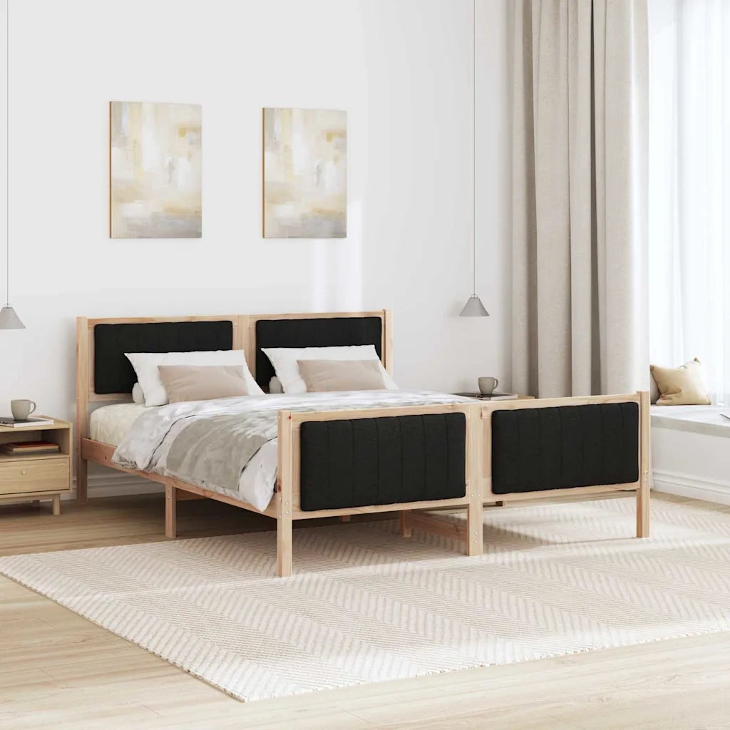 Struttura del Letto con testiera Marrone e nero 150 x 200 cm 3394315
