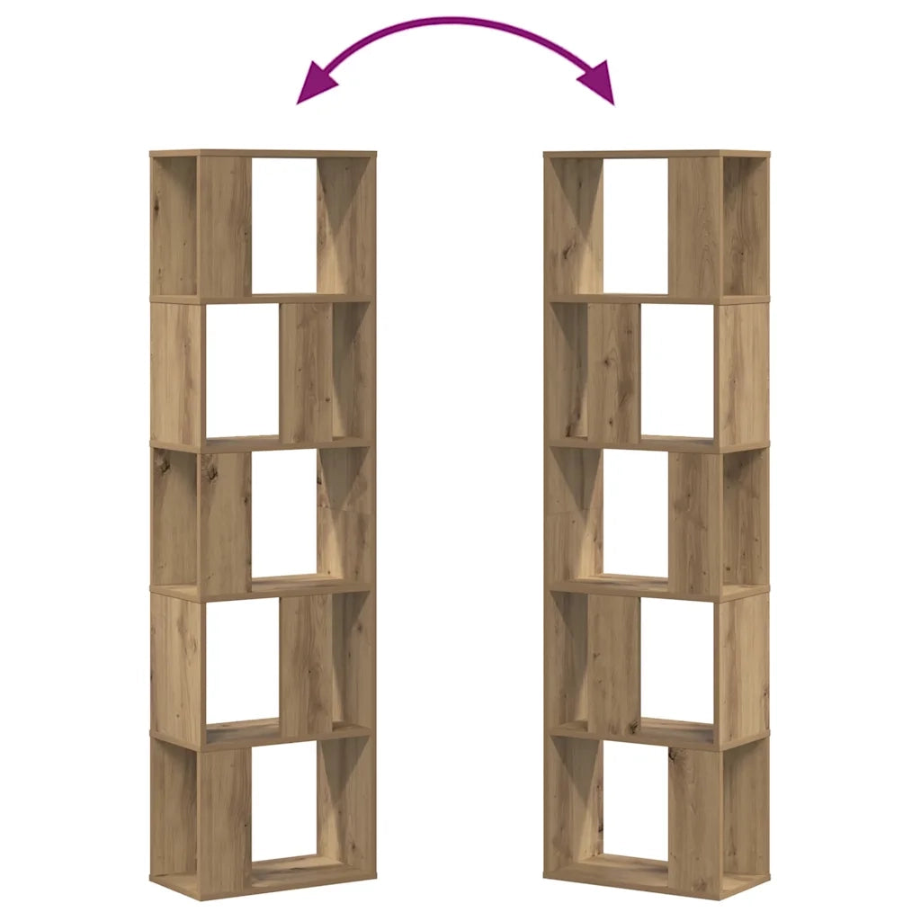 vidaXL Libreria 5 Piani Rovere Artigianale 45x23,5x162,5cm Multistrato