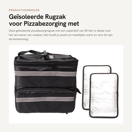 Zak da Bisturi per Pizza con Capacità Grande - Tasca Estensibile - Schiena Isolata - Borsa in Oxford - Borsa Termica per Pizza - Per Ritiro in Negozio - Borsa per Pizza con Tasca Estensibile