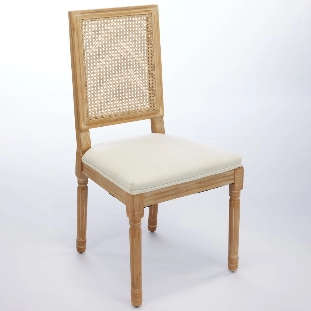 SEDIE Set da 2 pezzi con schienale in rattan intrecciato 98x31x48 cm Beige