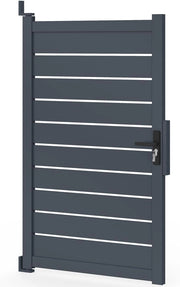 Porta a battente 100x160 cm in alluminio forato grigio antracite