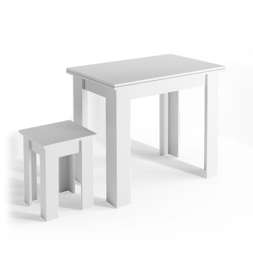 Vicco Tavolo da pranzo con sedia Bianco 90 x 60 cm