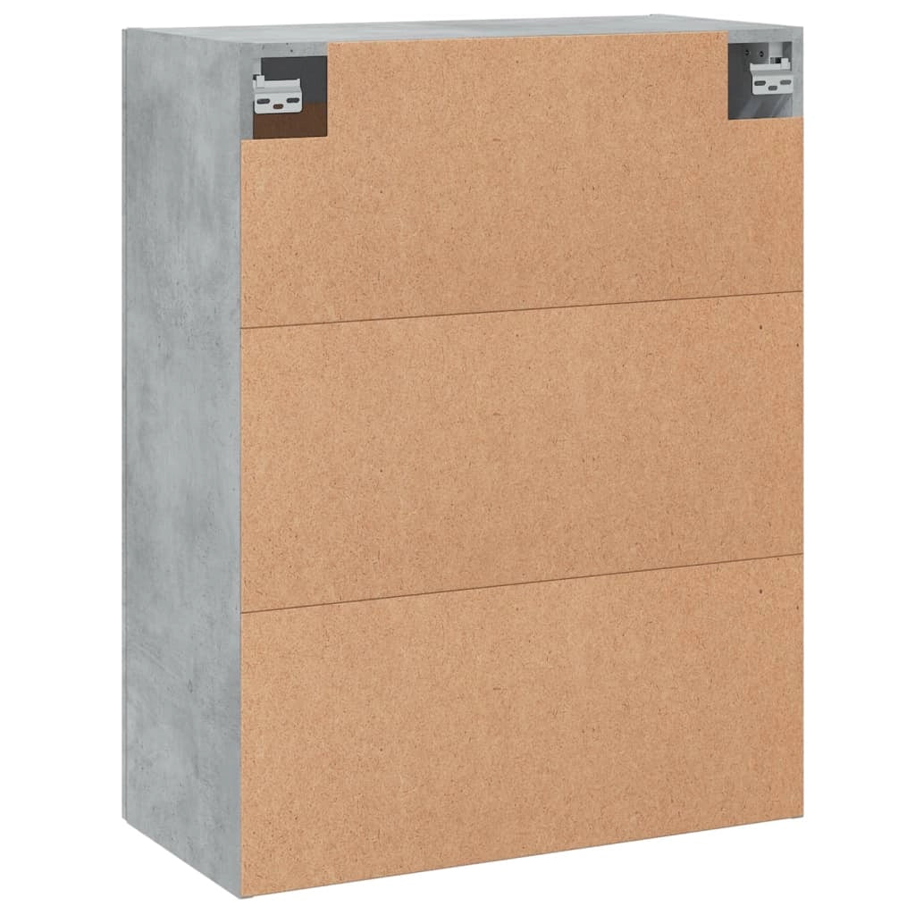 Set di 2 pratici armadietti a muro 69,5 x 34 x 90 cm in legno composito grigio cemento 02_0055499