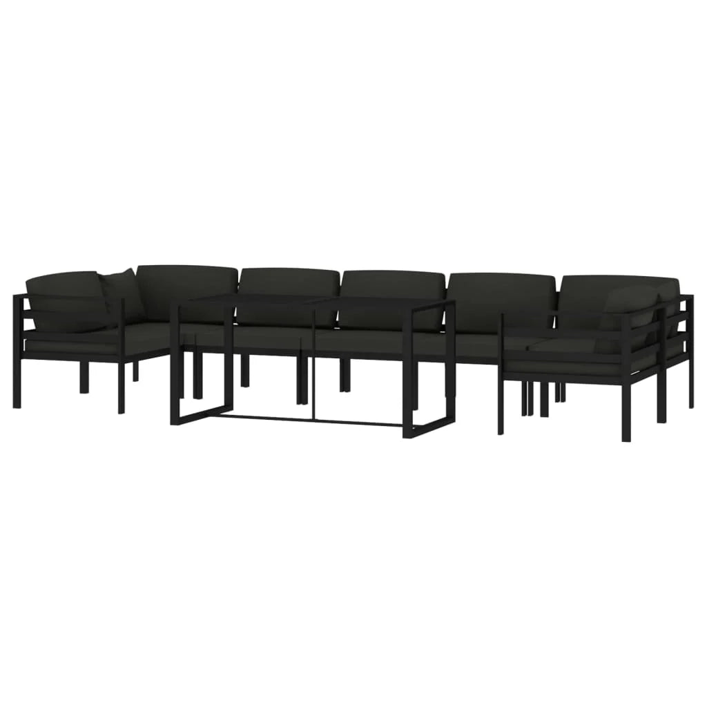 Set di mobili da giardino mobili da esterno 8 pezzi con cuscini alluminio antracite 02_0017464