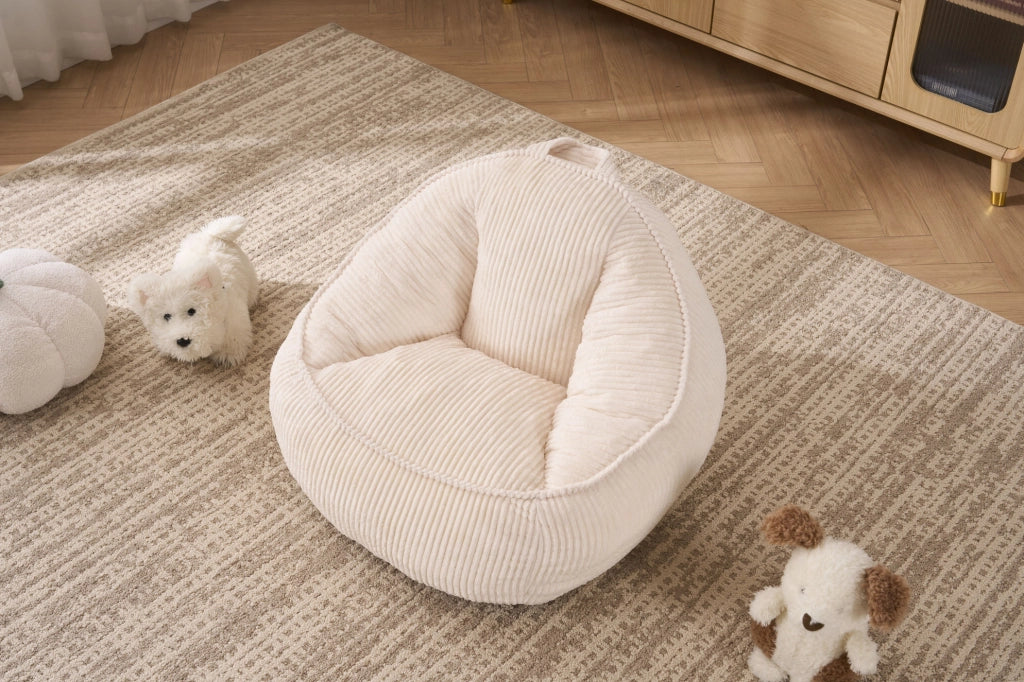 Pouf 37.0x33.0x25.0 cm ergonomico in poliestere beige