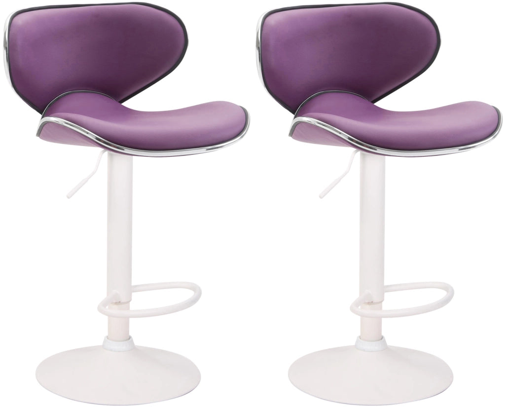 Set 2x Sgabelli LAS VEGAS V2 in similpelle viola,bianco