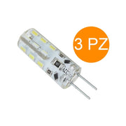Trade Shop - 3 Lampadine Faretti 2w 24 Led G4 Attacco A Spillo Luce Bianca Fredda Calda 12v -