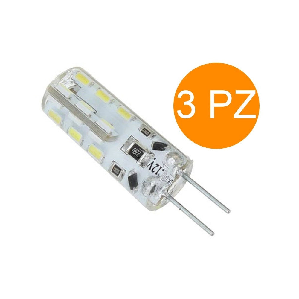 Trade Shop - 3 Lampadine Faretti 2w 24 Led G4 Attacco A Spillo Luce Bianca Fredda Calda 12v -