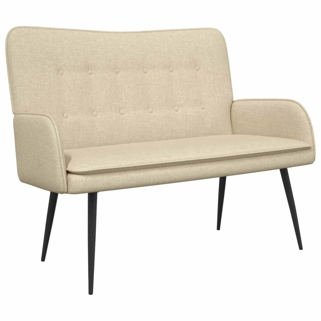 Divano a 2 Posti Crema 115 x 61 x 87 cm Tessuto