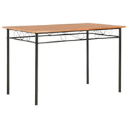 Set da Pranzo 7 pz in MDF e Acciaio Marrone 281401