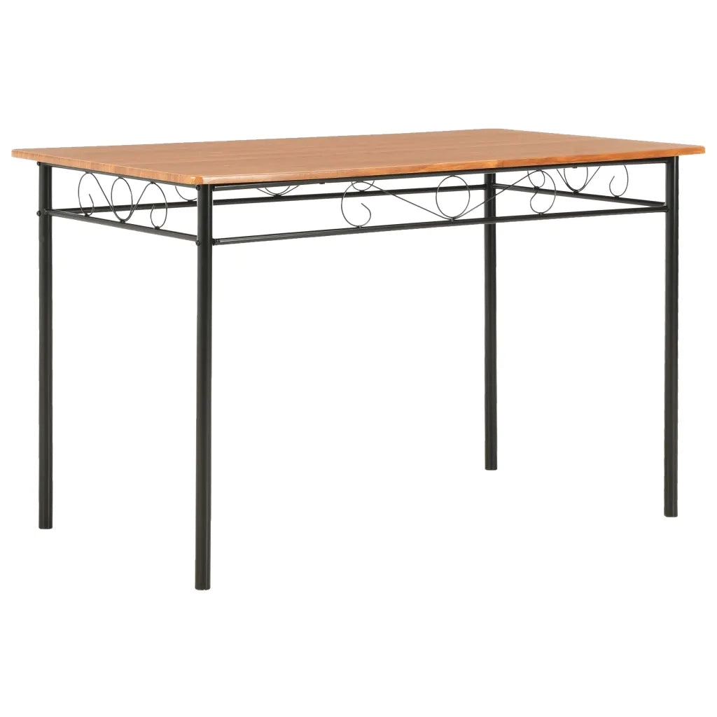 Set da Pranzo 7 pz in MDF e Acciaio Marrone 281401