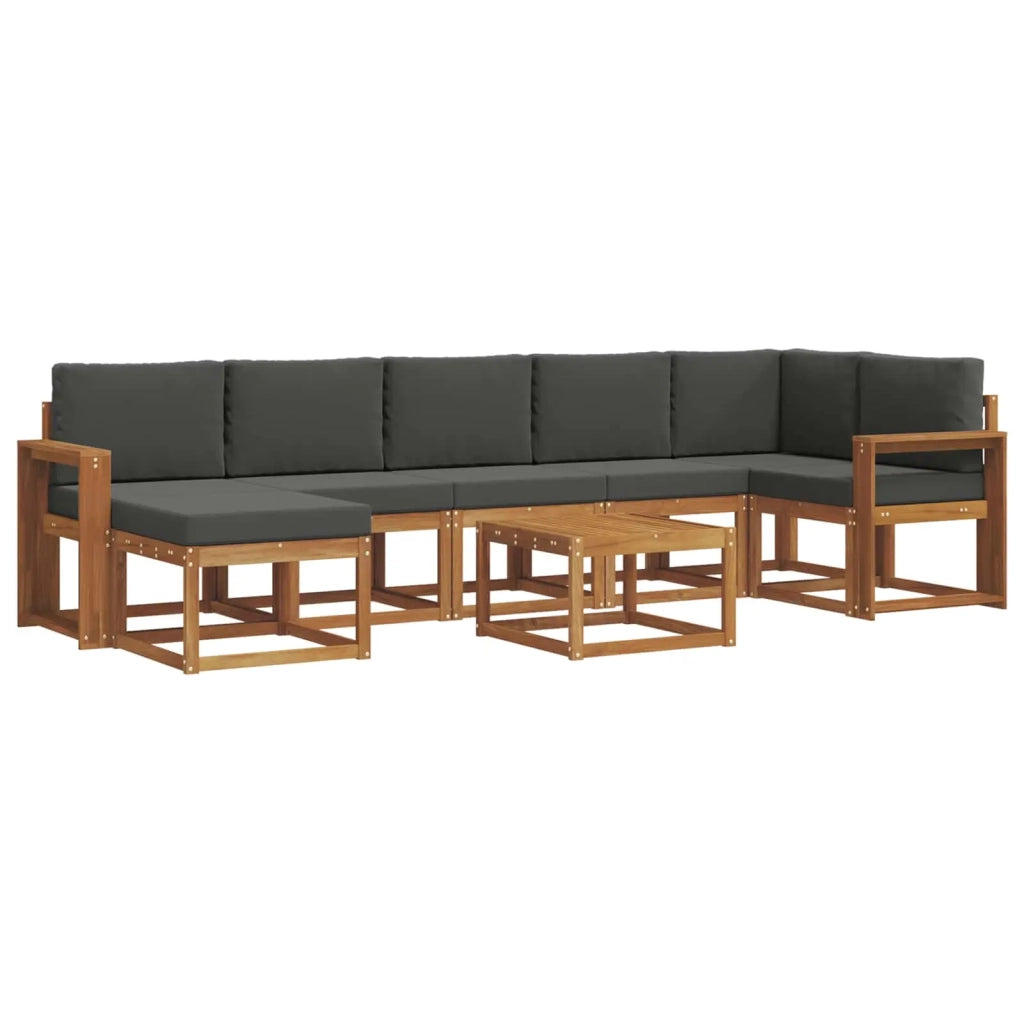 Set di divani da esterno con cuscino 8 pcs Naturale e Antracite 3366750