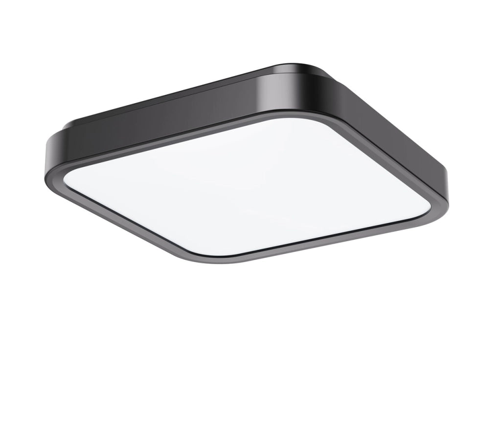 Plafoniera bagno quadrata 42cm nero/bianco IP44 LED 48W