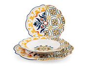 Servizio 18 piatti faenza china decorato