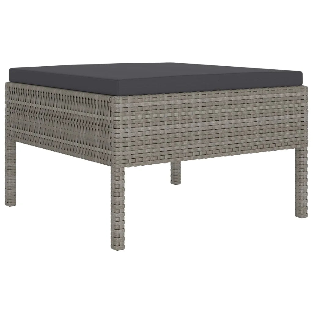 Set Divani da Giardino 10 pz con Cuscini in Polyrattan Grigio cod mxl 38487