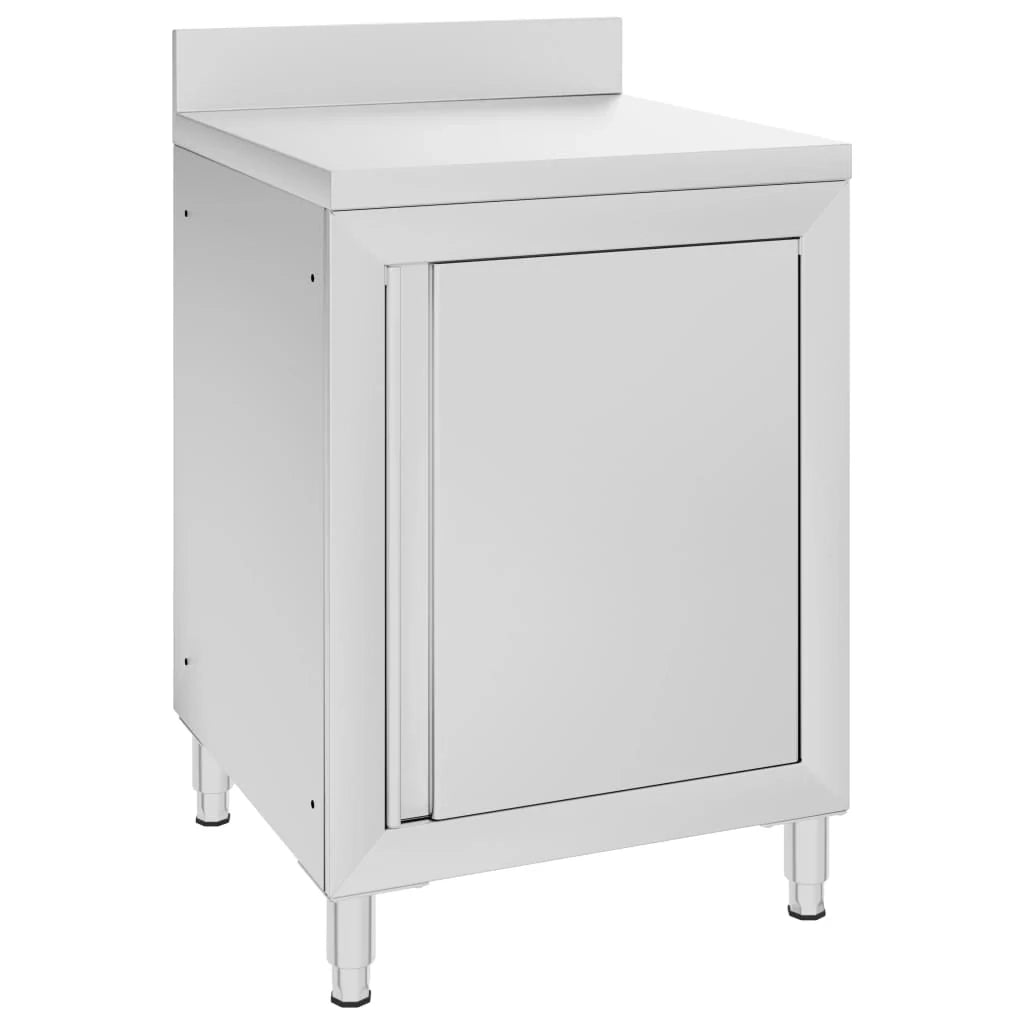 Tavolo da lavoro commerciale con mobiletto 60 x 60 x 96 cm acciaio inox 02_0001903