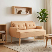 Loveseat con bottoni imbottiti Beige 117 x 67 x 77 cm Bouclé 42041827