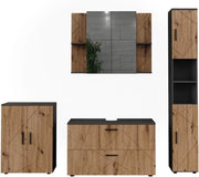 Set di mobili da bagno Irma, Antracite/Artisan, 4 parti