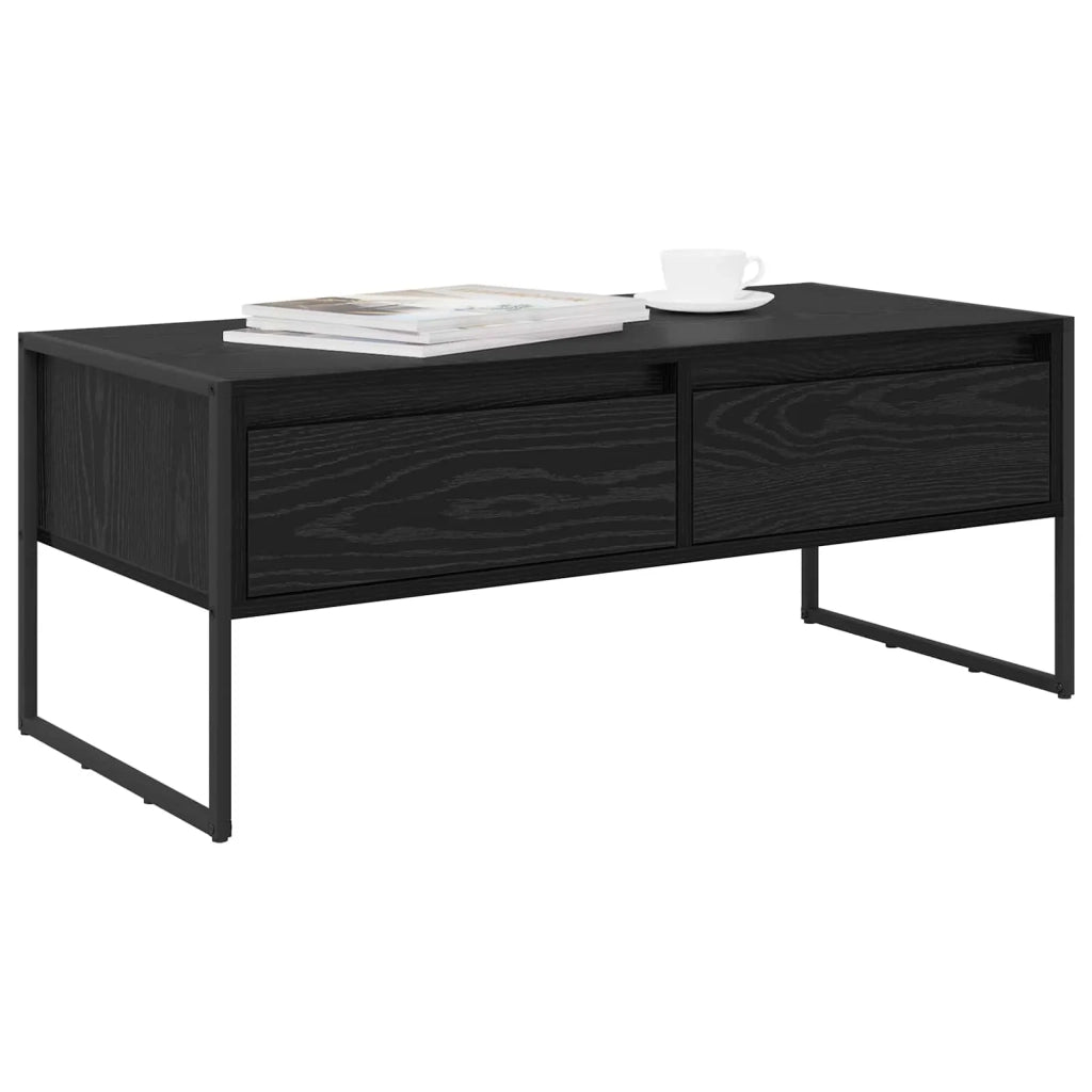 Tavolino da salotto con cassetto Rovere Nero 100 x 46 x 40 cm 886444