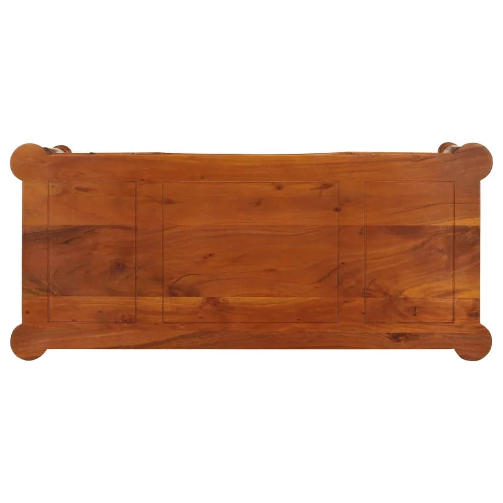 Scrivania tavolo postazione di lavoro scrivania per computer mobile da studio con cassetti 110 x 50 x 76 cm legno massello di acacia marrone 02_0023463