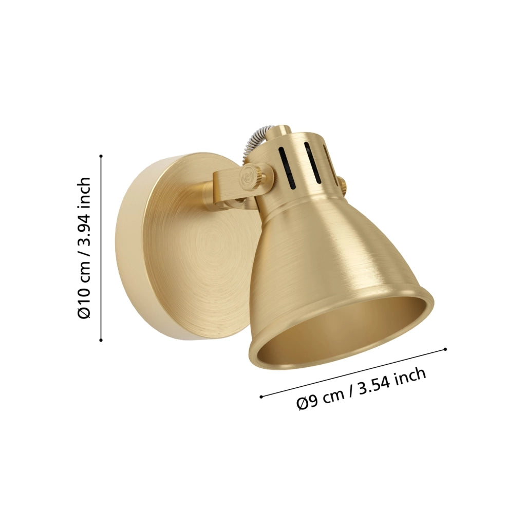 Spot Moderno Seras In Acciaio Ottoneottone Spazzolato 1 Luce Gu10 3W Ip20