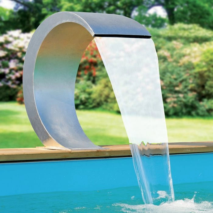 Cascata MAMBA mezzaluna per piscina - Cascata Mamba Mezzaluna Per Piscina Acrilico Con Led Bianco - 30x32xh54 Cm