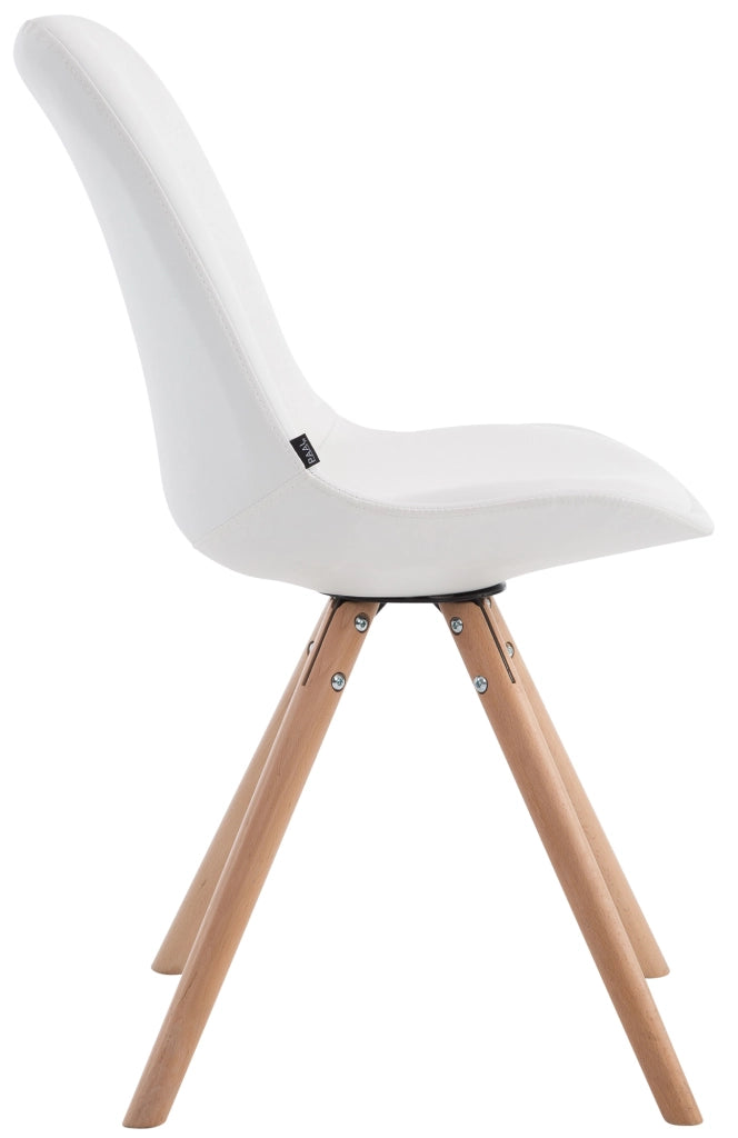 Sedia visitatore Laval in similpelle gambe tonde natura,bianco
