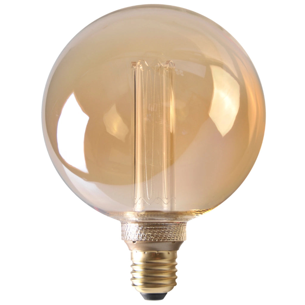 Lampadina LED decorativa G125 ambra E27 4W 1800K Polux
