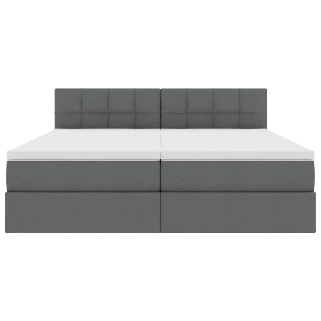 Letto con Contenitore Grigio scuro 200 x 200 cm Pelle Sintetica 3370932