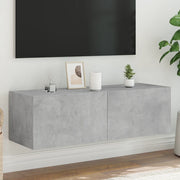Mobile TV a Parete con Luci LED Grigio Cemento 100x35x31 cm 837298