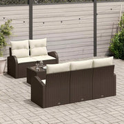 Set Divano da Giardino 6 pcs Marrone e Crema polyrattan 3354587