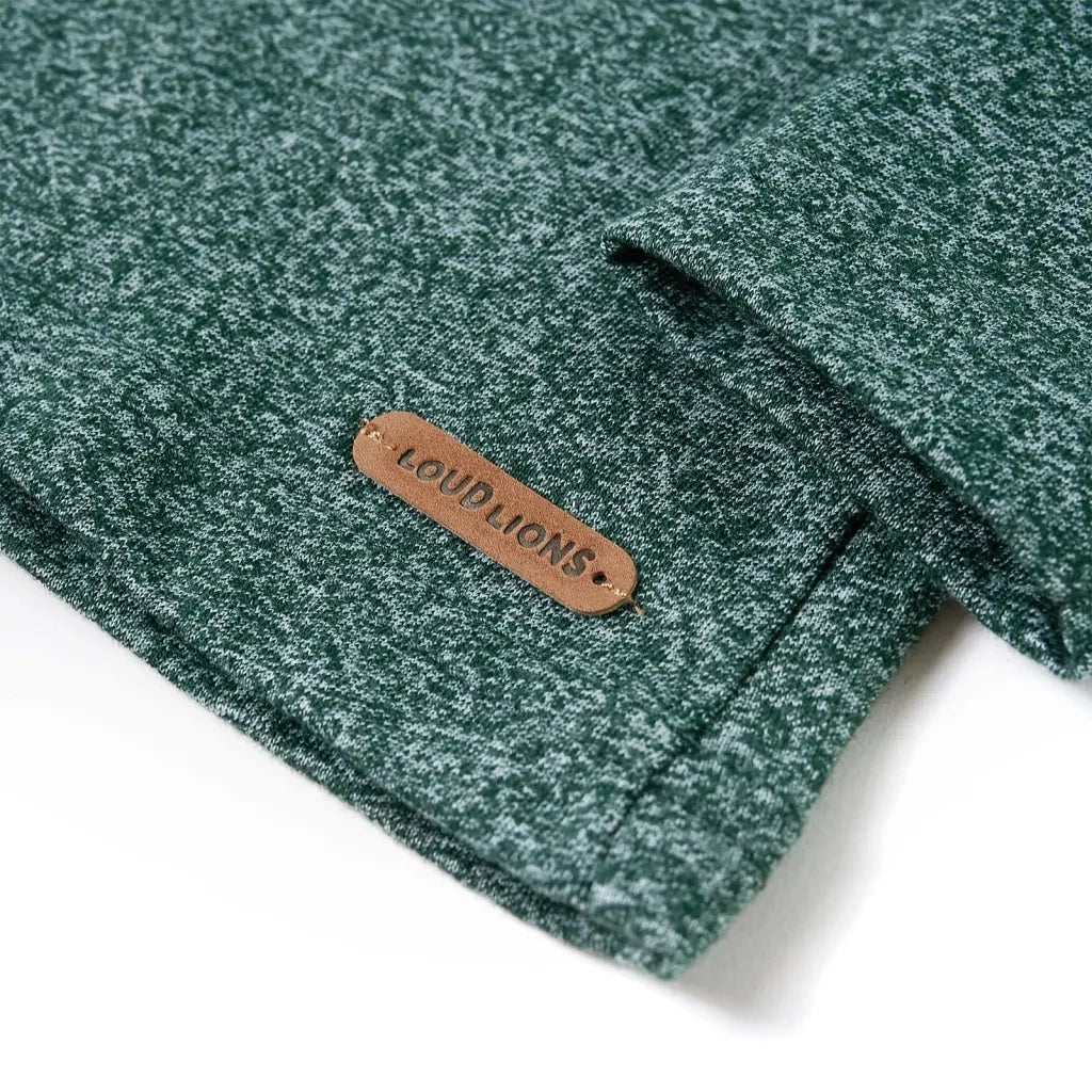 Maglietta Bambino Maniche Lunghe Verde Scuro Mélange 116 12826