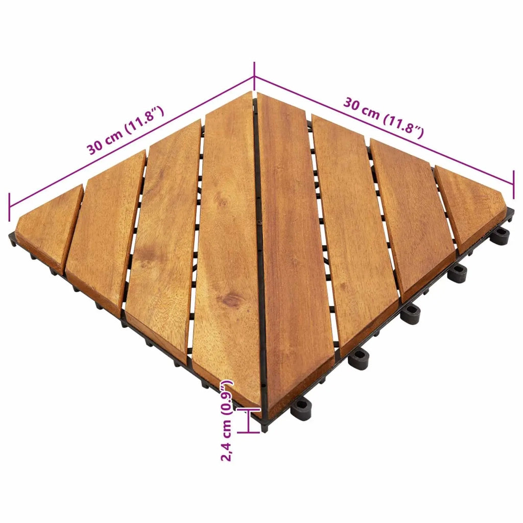 Piastrella per Decking 10 pz Marrone 30 x 30 cm CFW1752509