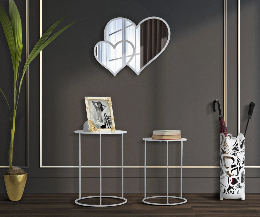 TAVOLINETTI WHITE HARTS COPPIA CM � 43X60-38X55