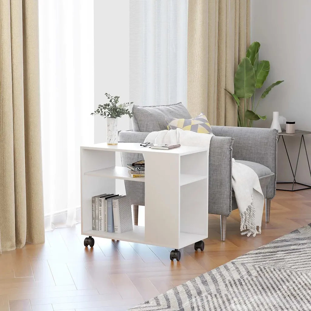 Tavolino da salotto | Tavolino da caff¨¨ | Tavolino da Soggiorno Bianco 70x35x55 cm in Legno Multistrato