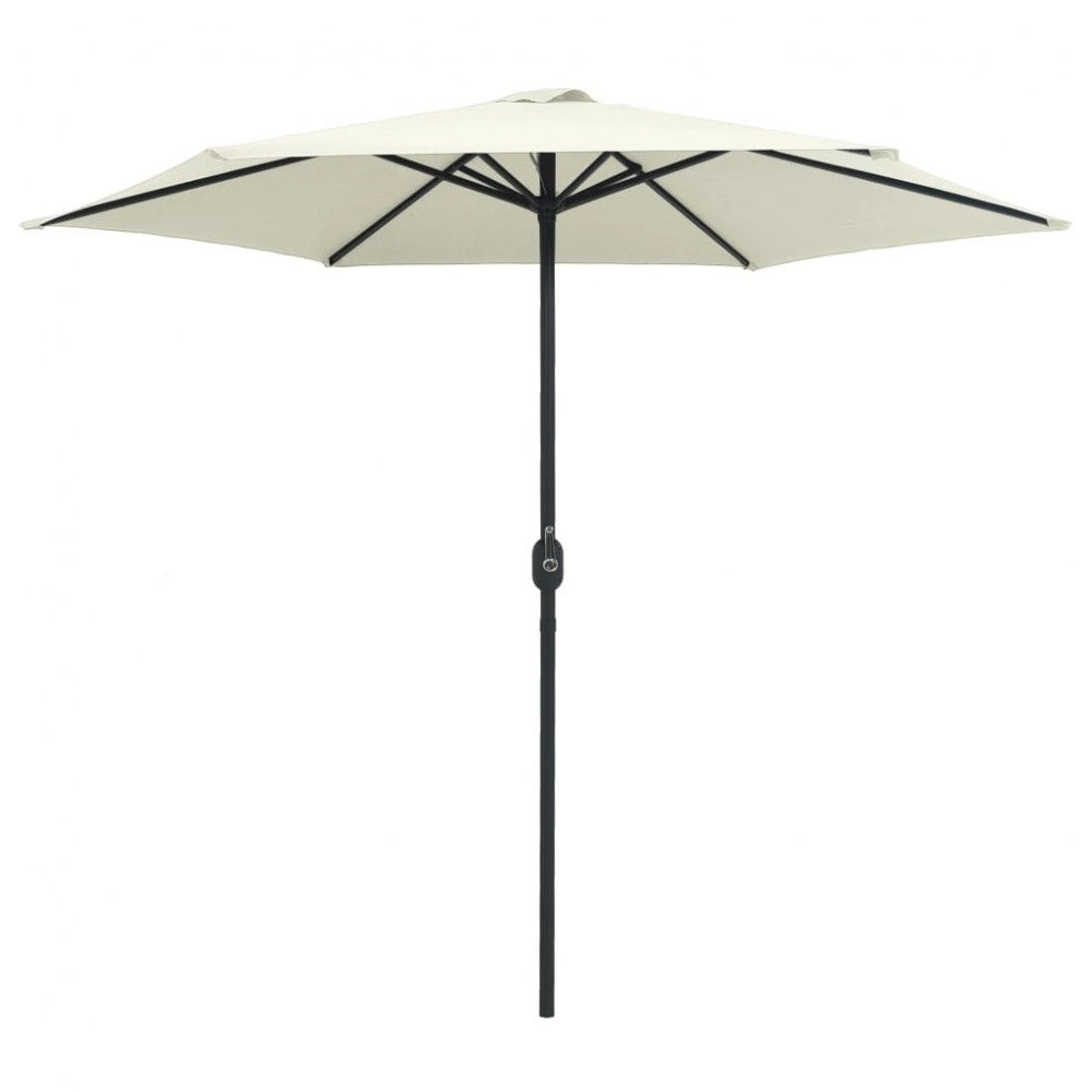 Trade Shop - Ombrellone Da Giardino Parasole Piscina Terrazza ø270x220cm Bianco Manovella 017058 -