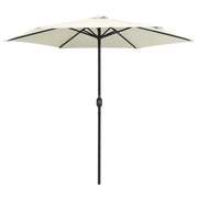 Trade Shop - Ombrellone Da Giardino Parasole Piscina Terrazza ø270x220cm Bianco Manovella 017058 -
