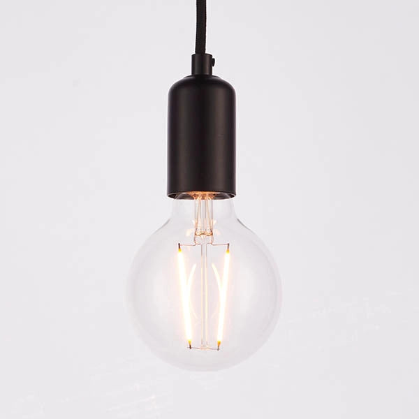 Lampada a sospensione industriale nera 6xE27 Endon