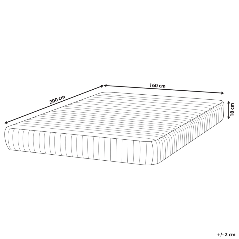 Materasso rigido a molle insacchettate con schiuma viscoelastica a 7 zone 160 x 200 design moderno
