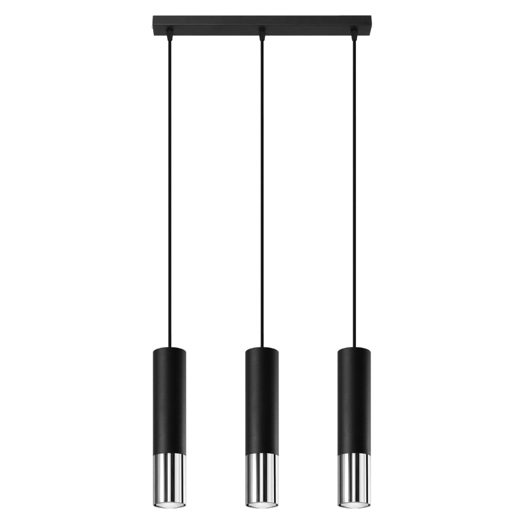 Lampadario Pure Lume Spirexez 3 luci GU10 nero/cromo
