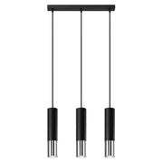 Lampadario Pure Lume Spirexez 3 luci GU10 nero/cromo