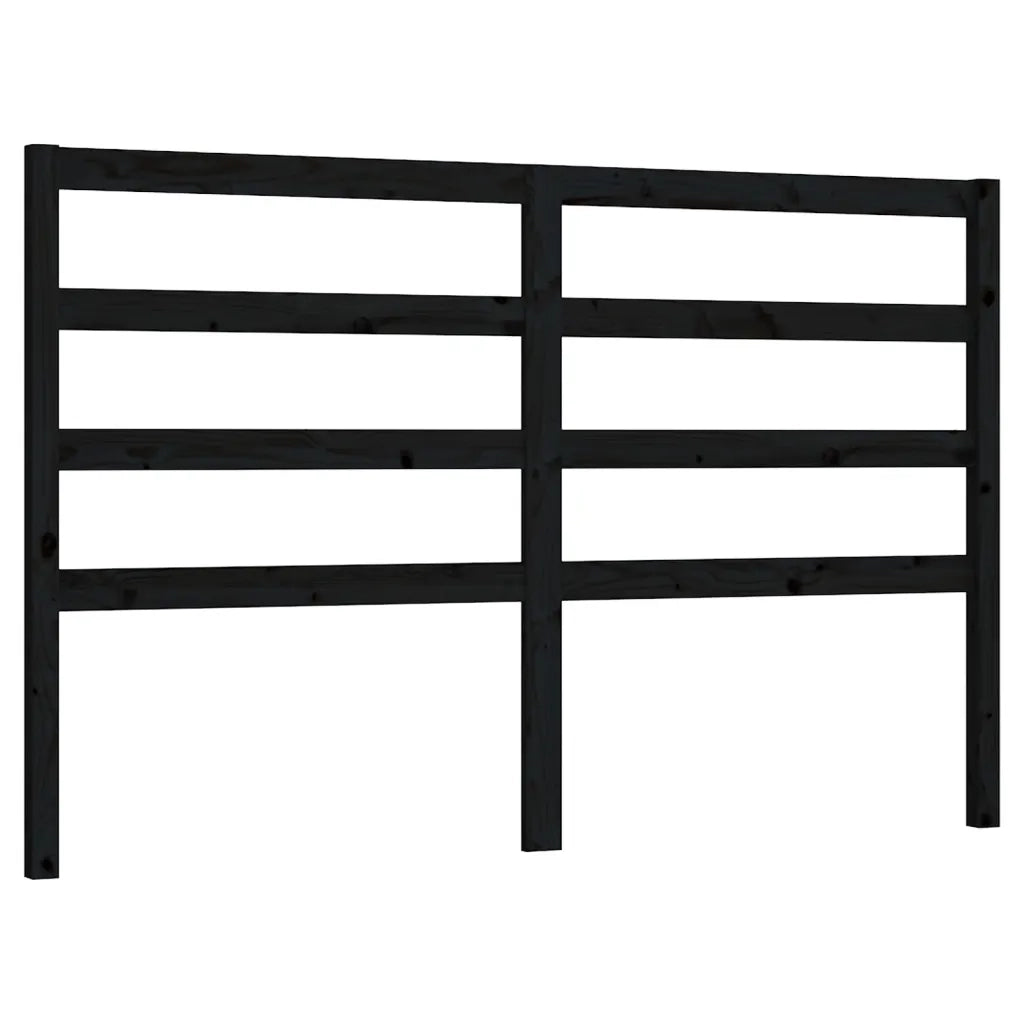 Testiera per Letto-Testata-Testiera Decorativa Nera 166x4x100 cm in Legno Massello di Pino 219772