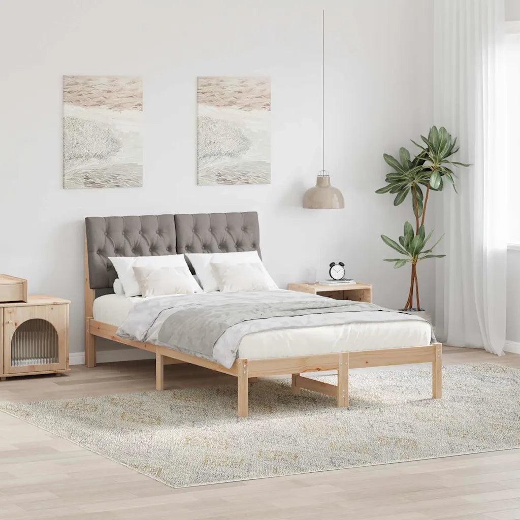 Letto con Testiera Rivestita-Struttura Letto con Testiera Marrone 120 x 190 cm 120477