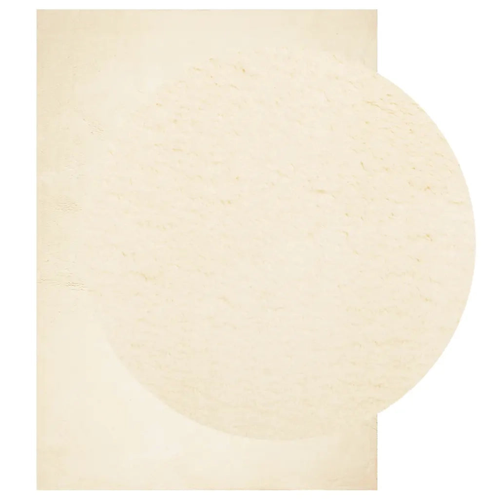 Tappeto a Pelo Corto HUARTE Morbido e Lavabile Crema 160x230 cm 375041
