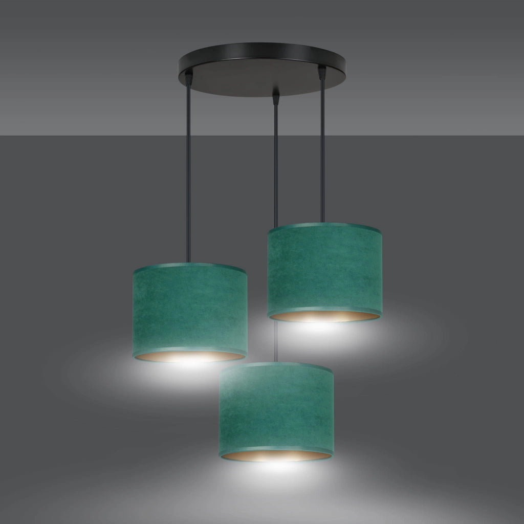 Emibig lampadario Hilde Premium 3 luci E27 verde nero oro